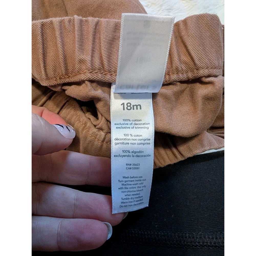 Carter's Brown Toddler Joggers Elastic Waist Pants Size 18 Months